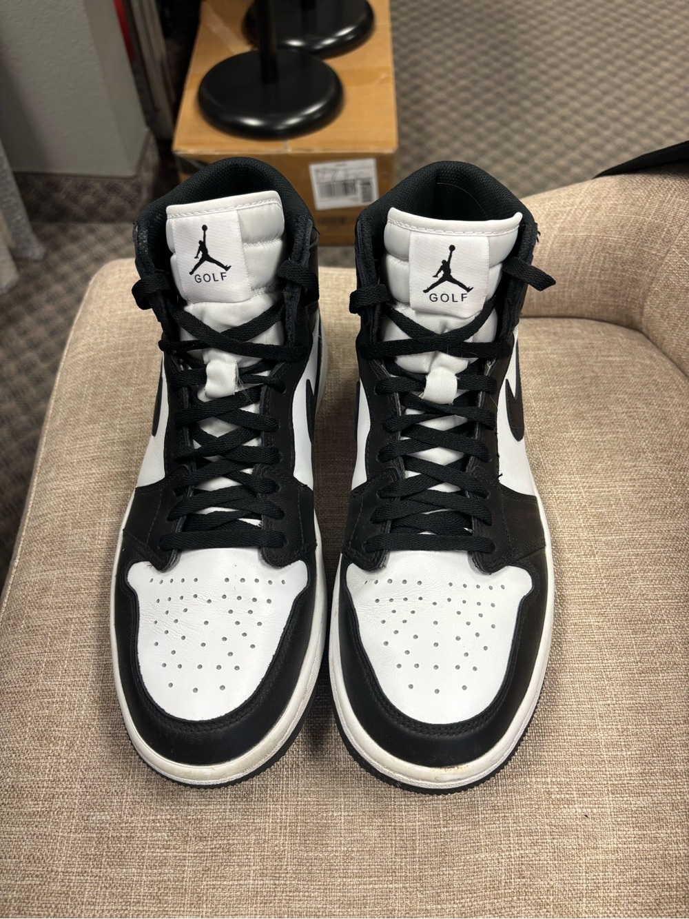 Jordan 1 High Golf Sneakers Black/White Nike Panda Mens 11 Brand New in Box